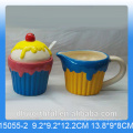 2016 Christmas kitchenware ceramic sugar pot and milk jug